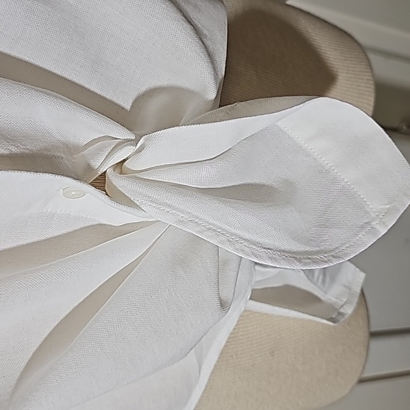 Madewell white women's button-down shirt tie bottom. cotton. Size XXL - Picture 4 of 11